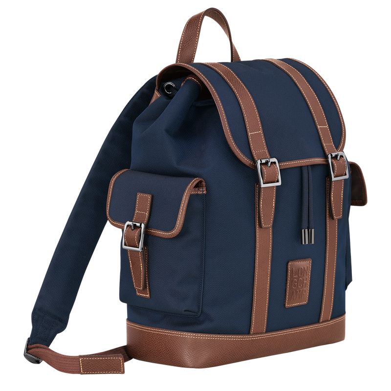 Men Longchamp Boxford Backpack Blue | Philippines-346ZHYKSA