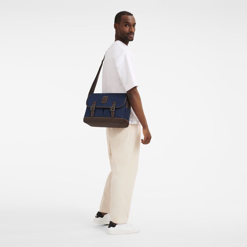 Men Longchamp Boxford L Crossbody Bag Blue | Philippines-197THKNEV