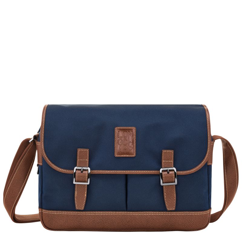 Men Longchamp Boxford L Crossbody Bag Blue | Philippines-197THKNEV