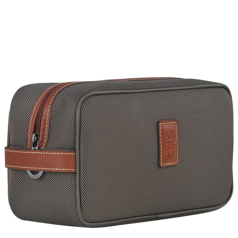 Men Longchamp Boxford Toiletry Bags Brown | Philippines-708ESDLKG