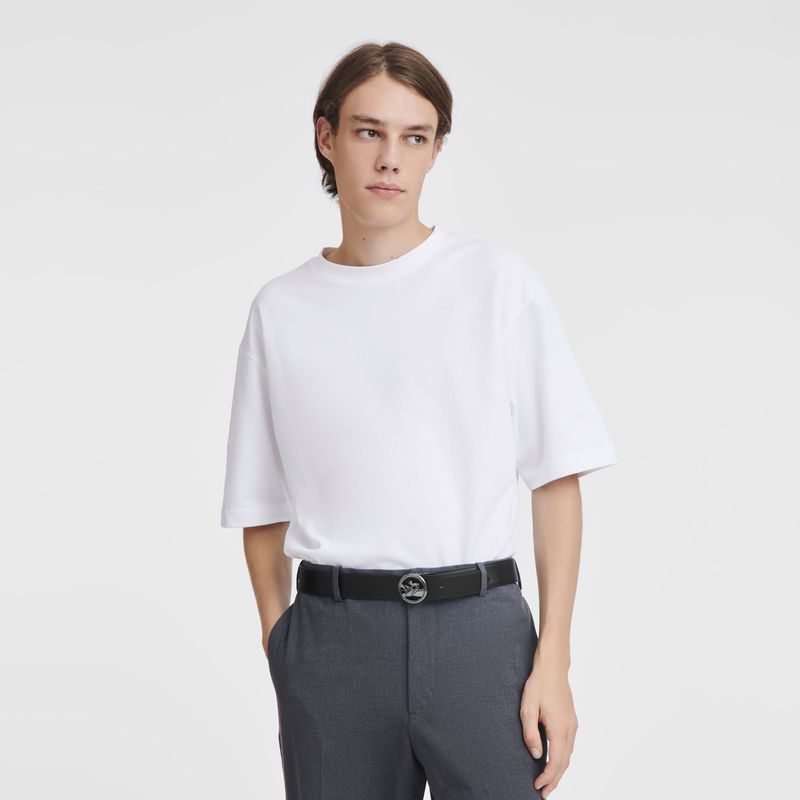 Men Longchamp Box-trot Belt Black | Philippines-713ZVJBYH
