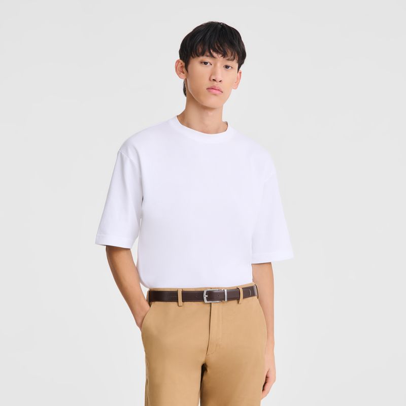 Men Longchamp Delta Box Belt Black / Beige | Philippines-942MGPLZH