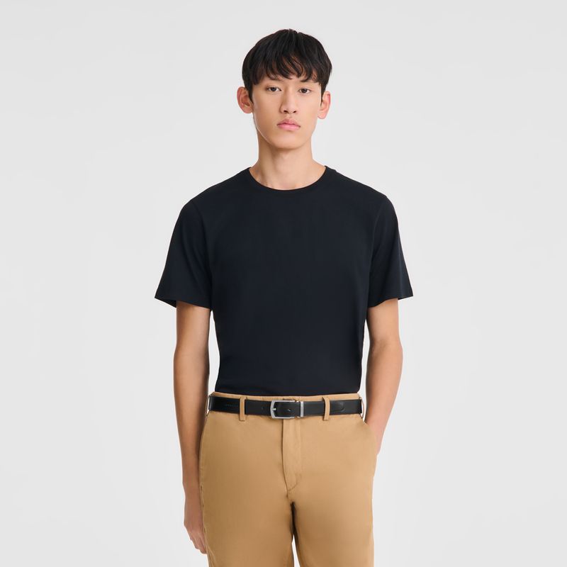 Men Longchamp Delta Box Belt Black / Beige | Philippines-942MGPLZH