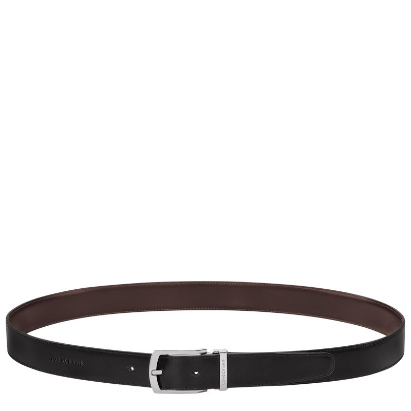 Men Longchamp Delta Box Belt Black / Beige | Philippines-942MGPLZH
