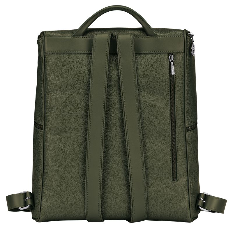 Men Longchamp Le Foulonné Backpack Khaki | Philippines-691CKSRZA