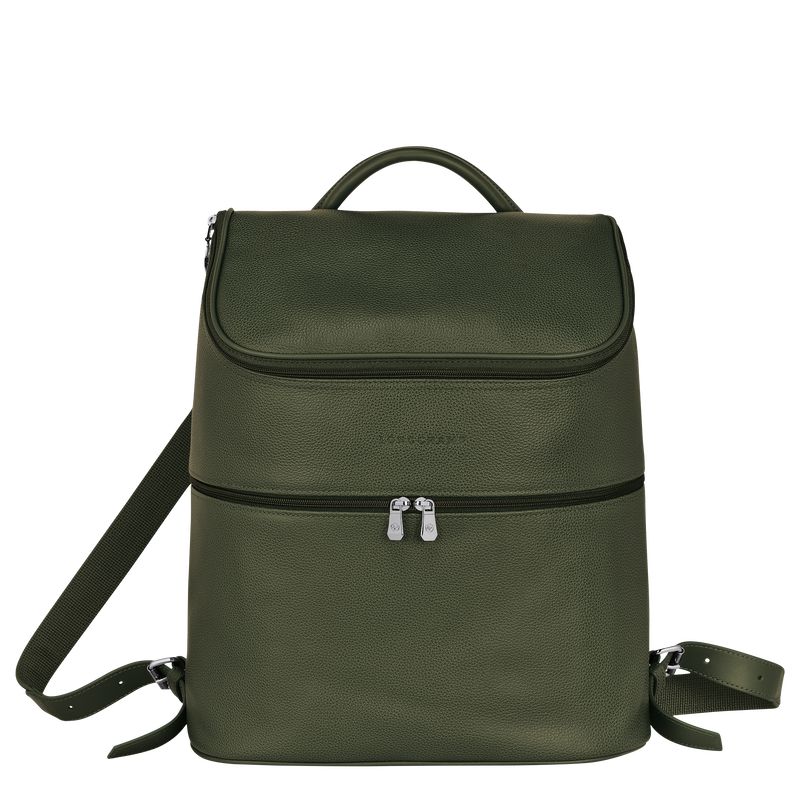 Men Longchamp Le Foulonné Backpack Khaki | Philippines-691CKSRZA