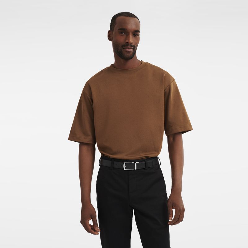 Men Longchamp Le Foulonné Belt Beige / Black | Philippines-328ZGLYWQ