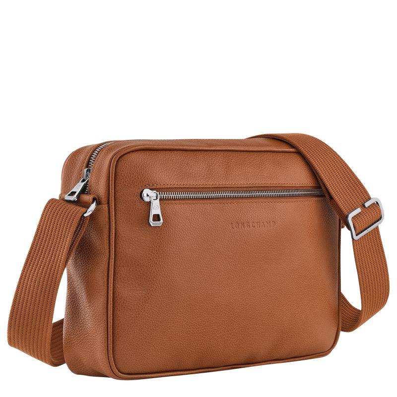Men Longchamp Le Foulonné M Camera Crossbody Bag Brown | Philippines-842RVMOLH