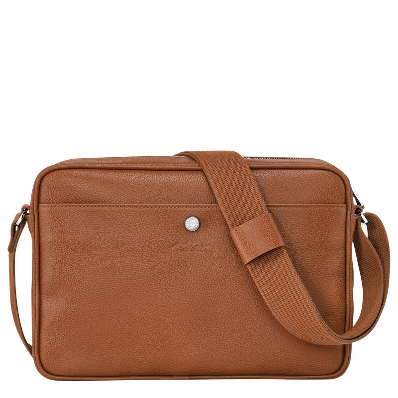 Men Longchamp Le Foulonné M Camera Crossbody Bag Brown | Philippines-842RVMOLH