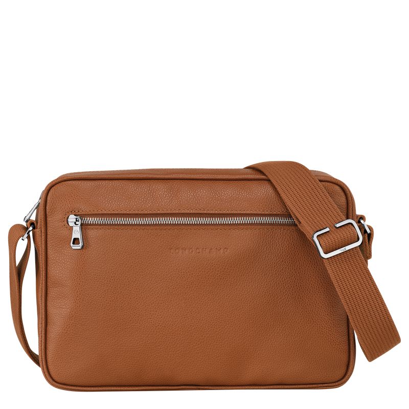 Men Longchamp Le Foulonné M Camera Crossbody Bag Brown | Philippines-842RVMOLH