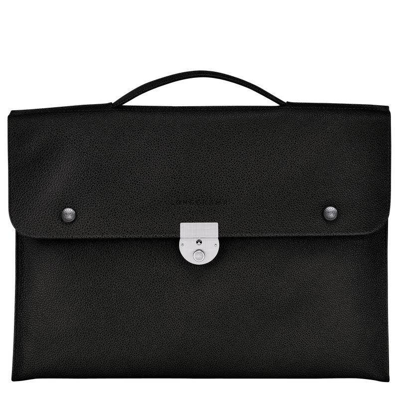 Men Longchamp Le Foulonné S Briefcase Black | Philippines-643DOZIJR
