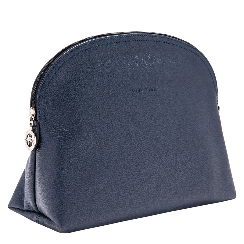 Men Longchamp Le Foulonné Toiletry Bags Navy | Philippines-768VAZQCF