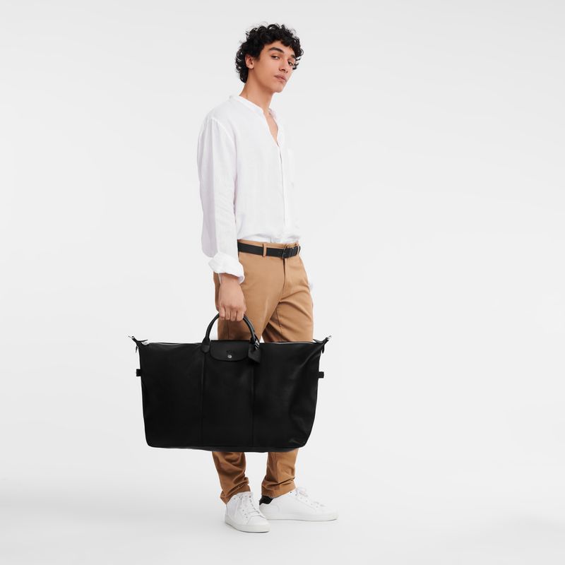 Men Longchamp Le Foulonné Xl Travel Bag Black | Philippines-398USXOZM