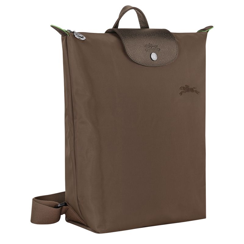 Men Longchamp Le Pliage Green M Backpack Dark Brown | Philippines-097KWEOQX