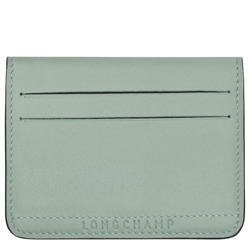 Men Longchamp Le Pliage Xtra Card Holder Blue Green | Philippines-587XMVQFA