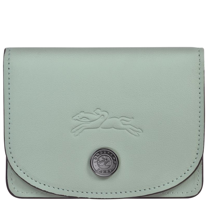 Men Longchamp Le Pliage Xtra Card Holder Blue Green | Philippines-587XMVQFA