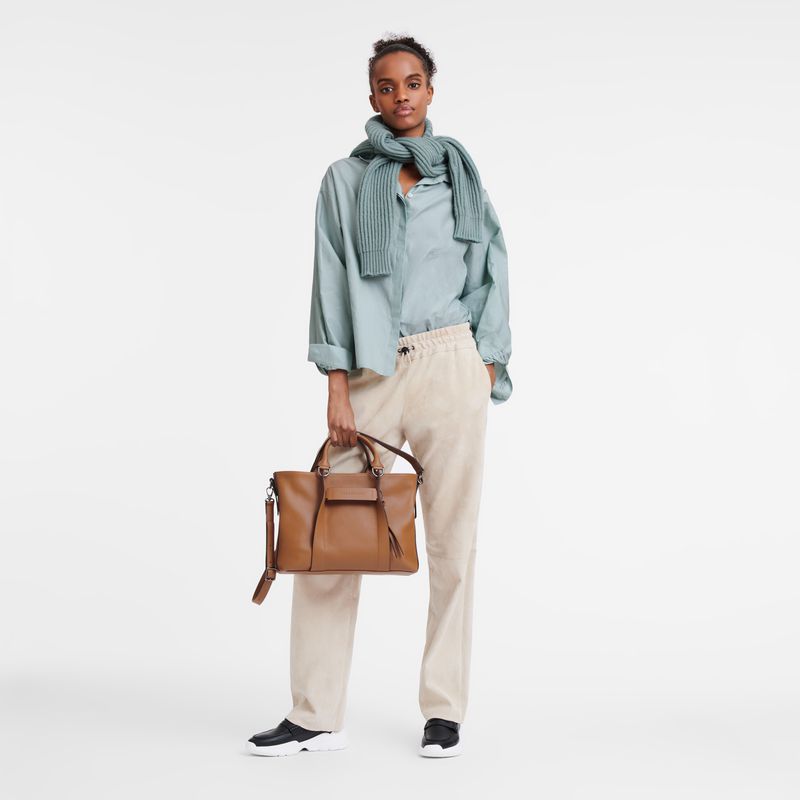 Women Longchamp 3D L Handbag Beige | Philippines-479LBUIHC