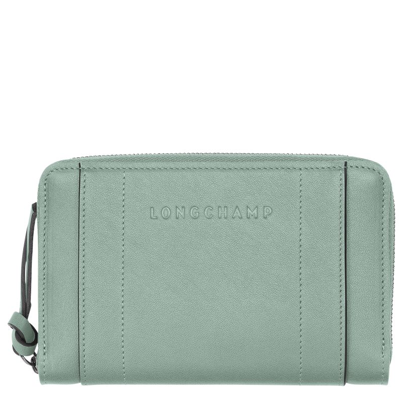 Women Longchamp 3D Wallet Blue Green | Philippines-894YEXVZH
