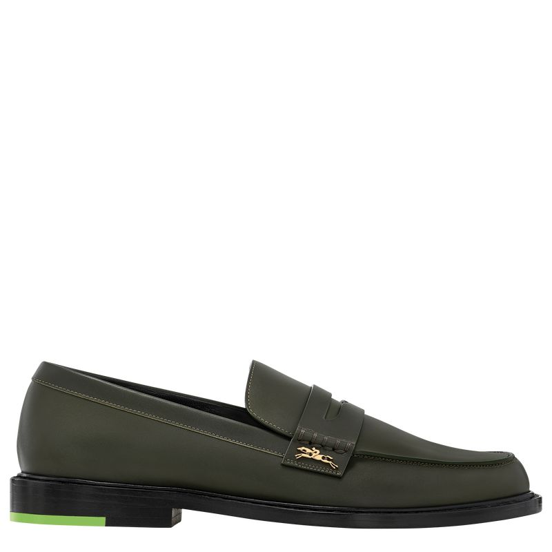 Women Longchamp Au Sultan Loafers Khaki | Philippines-950DHEWVJ