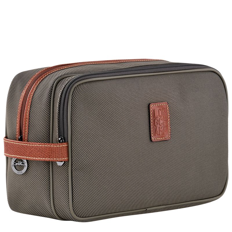 Women Longchamp Boxford Toiletry Bags Brown | Philippines-320OLSQIR