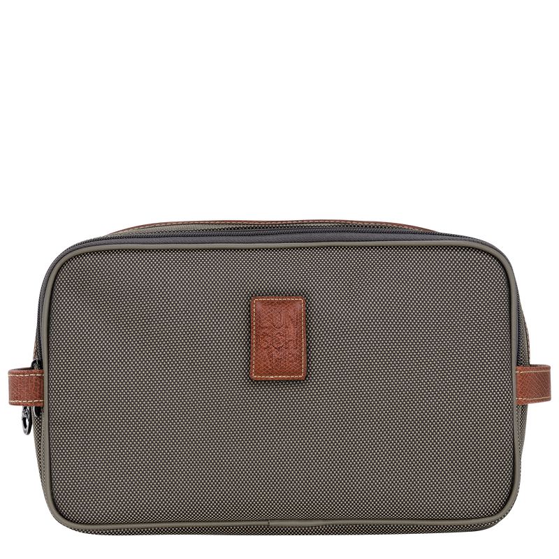 Women Longchamp Boxford Toiletry Bags Brown | Philippines-320OLSQIR