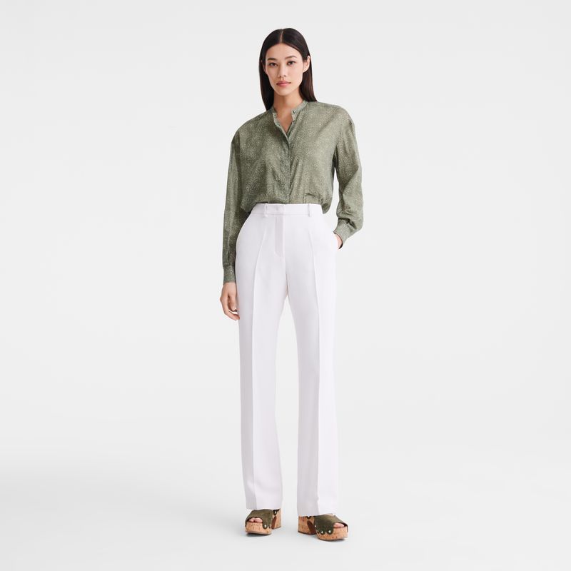 Women Longchamp Crepe Pants Cream | Philippines-129LHOQSY