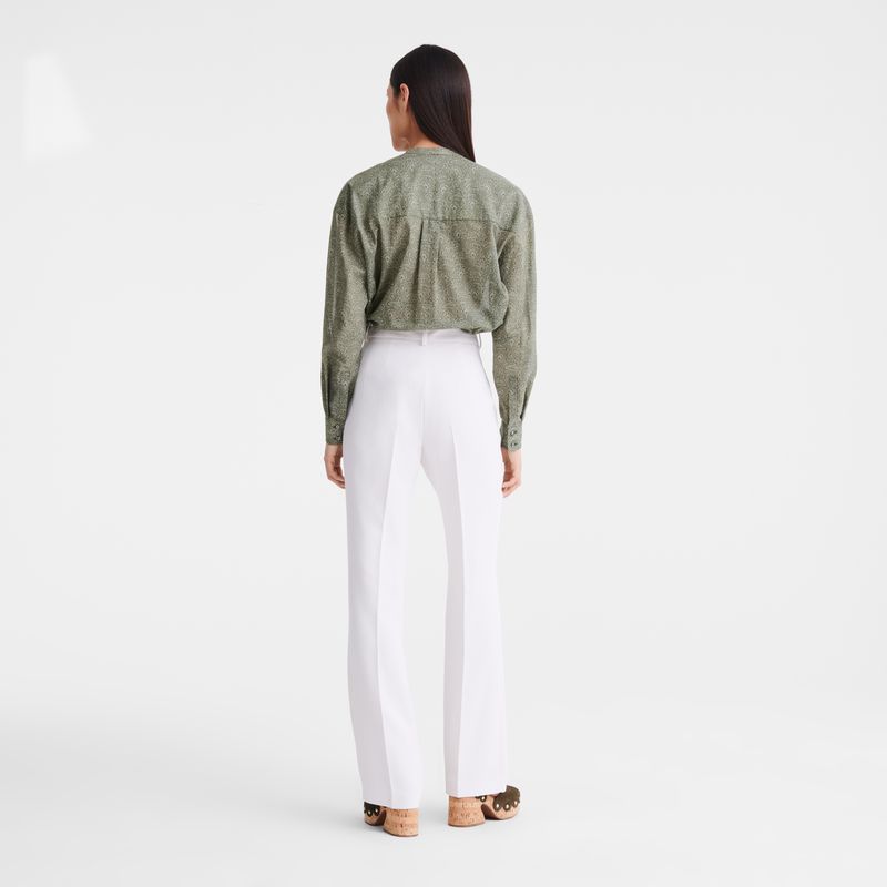Women Longchamp Crepe Pants Cream | Philippines-129LHOQSY