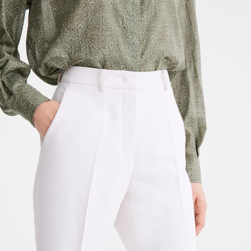 Women Longchamp Crepe Pants Cream | Philippines-129LHOQSY