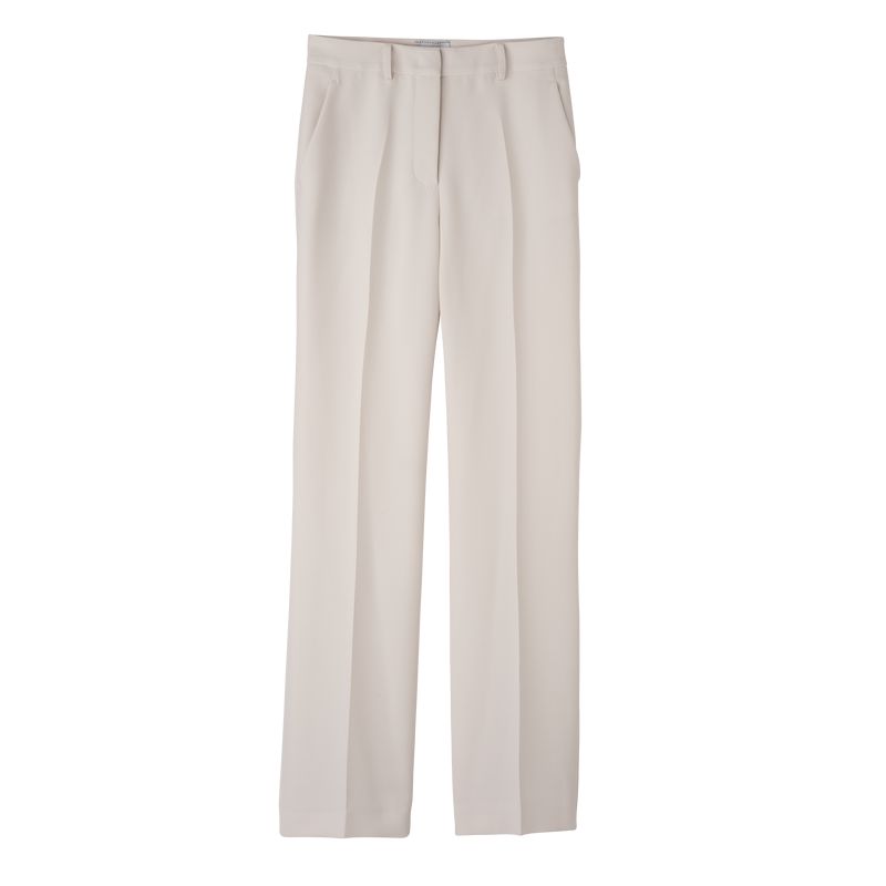 Women Longchamp Crepe Pants Cream | Philippines-129LHOQSY