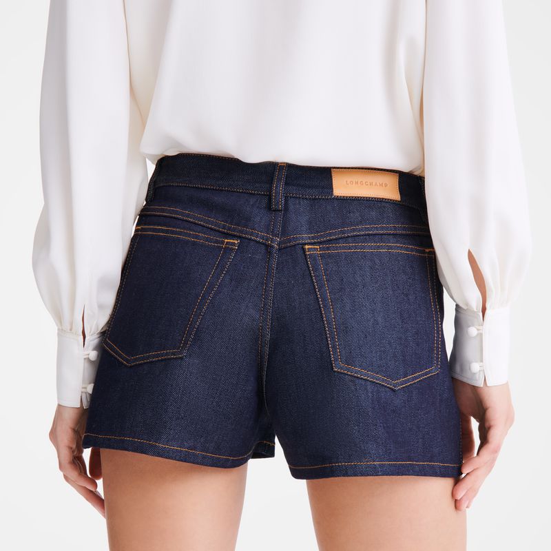 Women Longchamp Denim Shorts Blue | Philippines-529JHGRSA