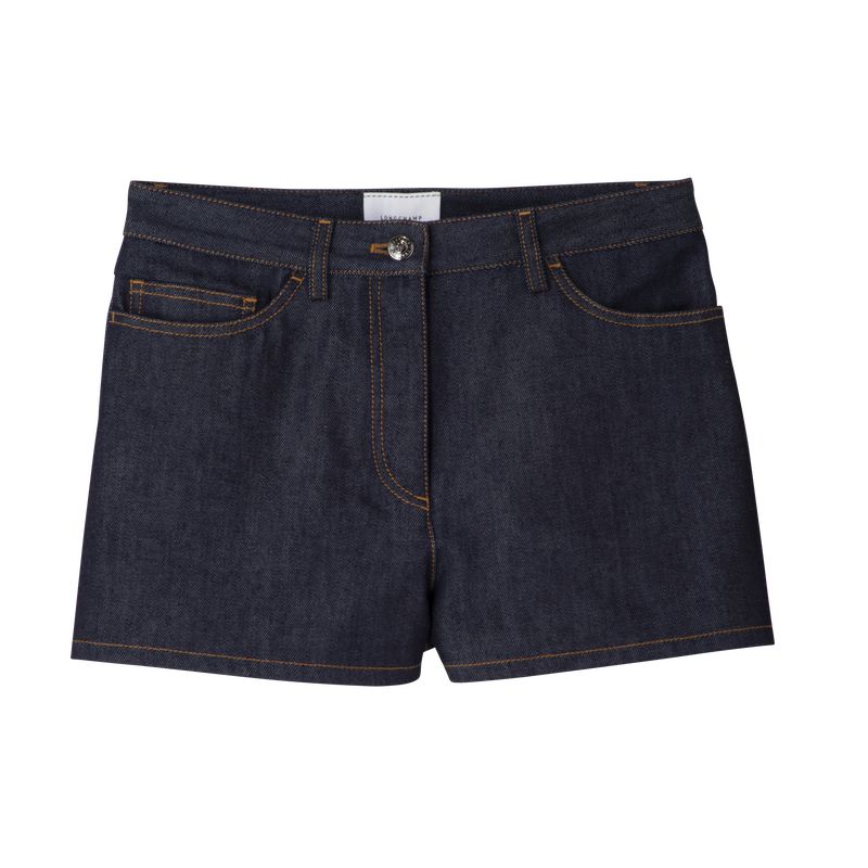 Women Longchamp Denim Shorts Blue | Philippines-529JHGRSA