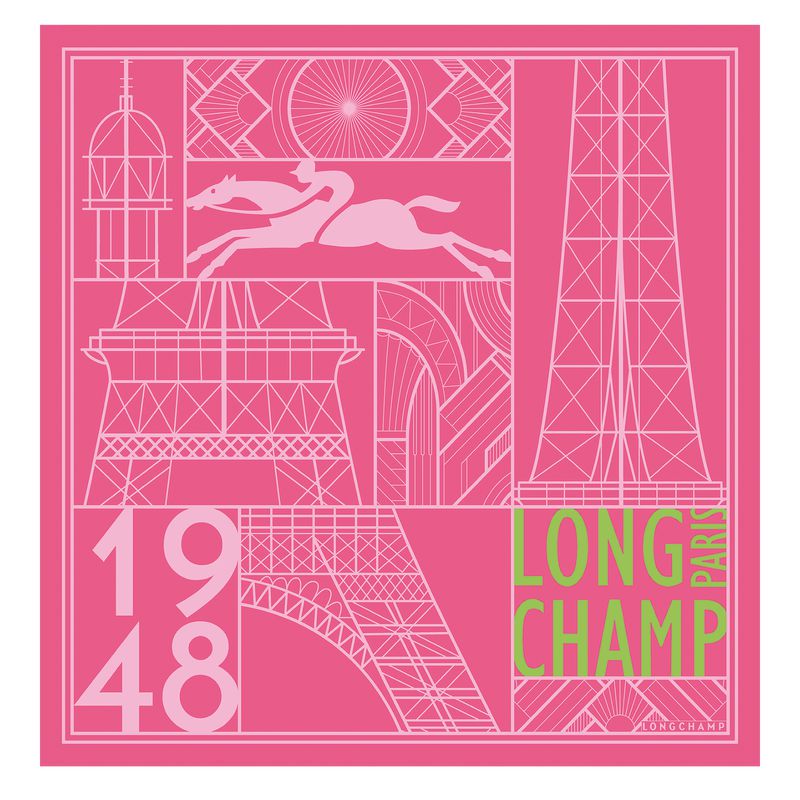 Women Longchamp Eiffel Tower 1948 50 Scarf Pink | Philippines-842CDZSEQ
