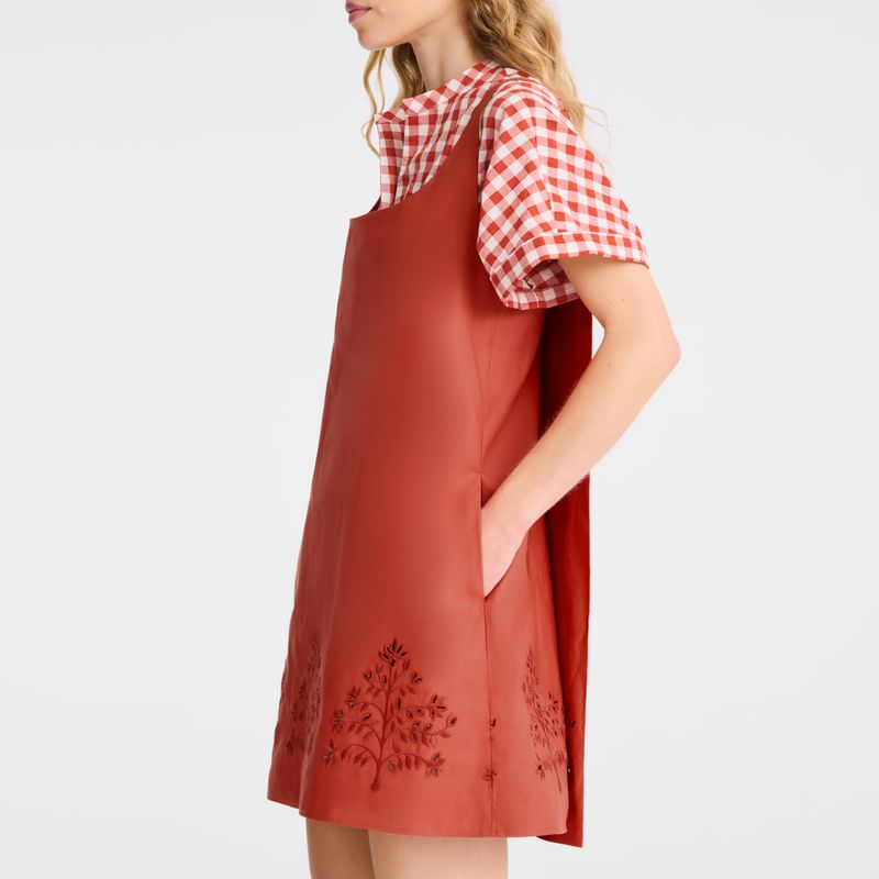 Women Longchamp Embroidered Canvas Dress Pink | Philippines-859FMWXAQ