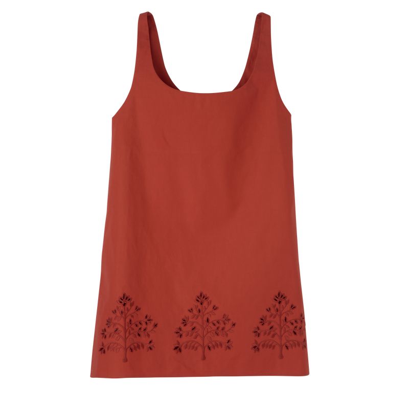 Women Longchamp Embroidered Canvas Dress Pink | Philippines-859FMWXAQ