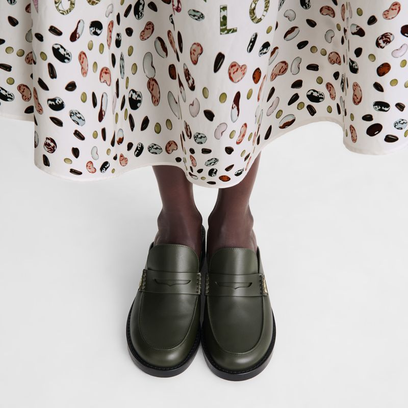Women Longchamp Epure Timeless Mules Khaki | Philippines-063BVFLZX