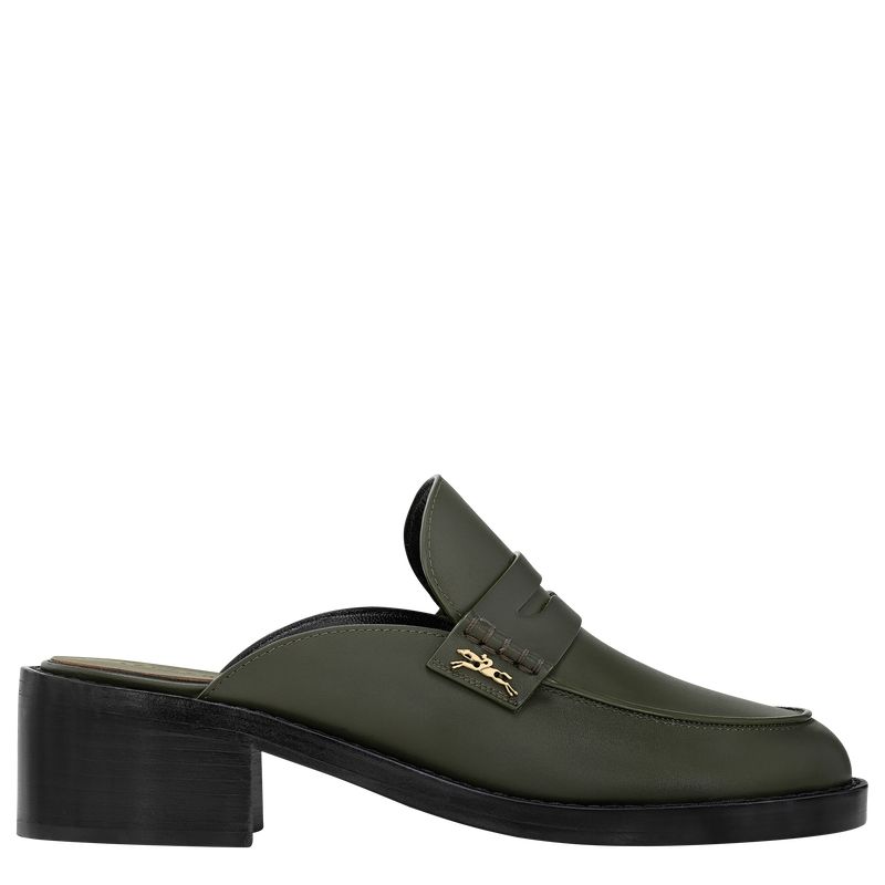 Women Longchamp Epure Timeless Mules Khaki | Philippines-063BVFLZX