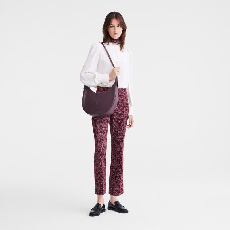 Women Longchamp Essential L Crossbody Bag Dark Purple | Philippines-217NIARST