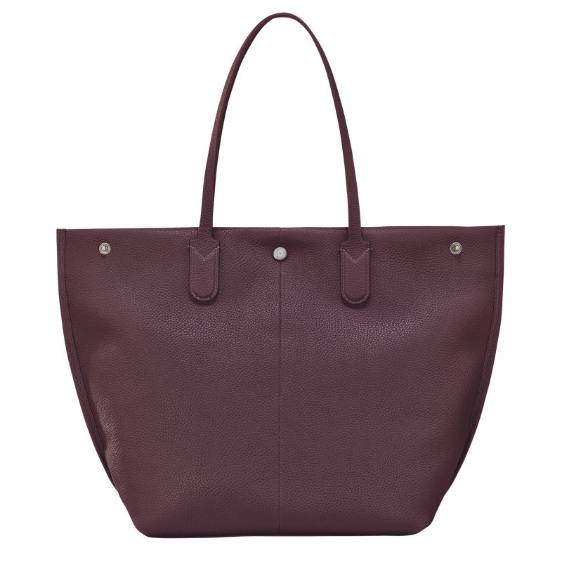Women Longchamp Essential L Tote Bag Dark Purple | Philippines-705XACTSP