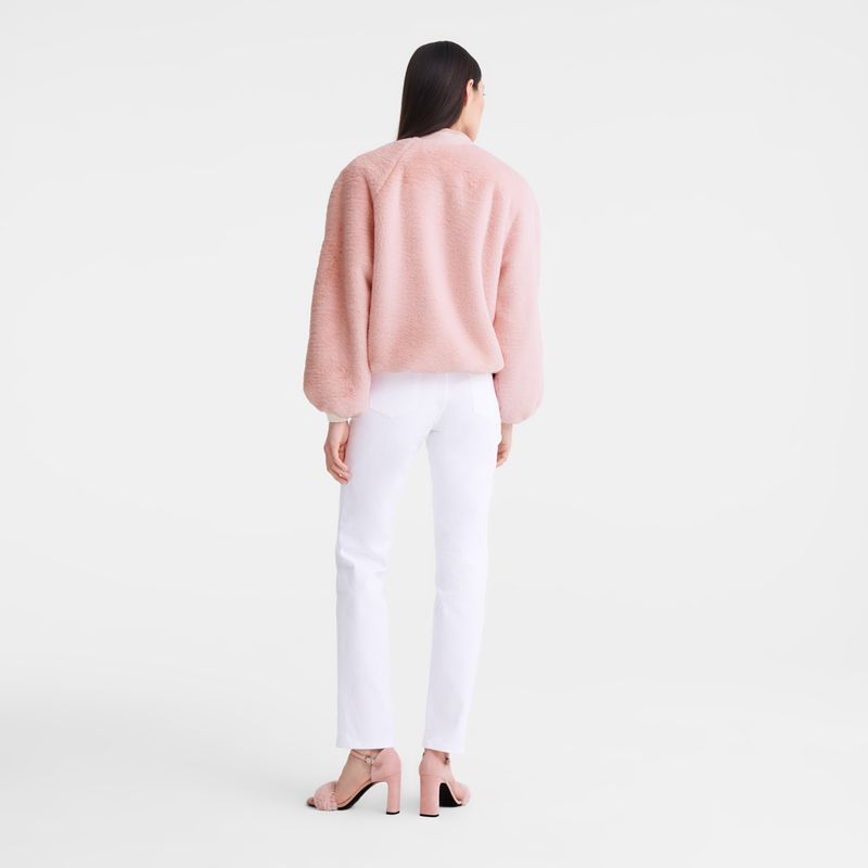 Women Longchamp Faux Fur Jacket Rose | Philippines-975GNMQUS