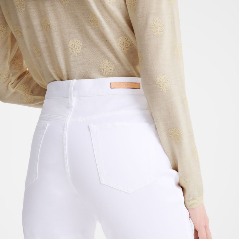 Women Longchamp Gabardine Pants White | Philippines-613XNQBFR