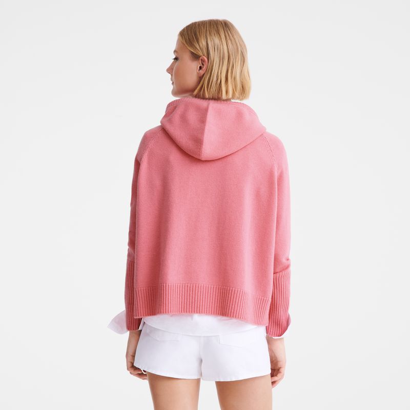 Women Longchamp Hoodie Jumper Pink | Philippines-842RHEUZC