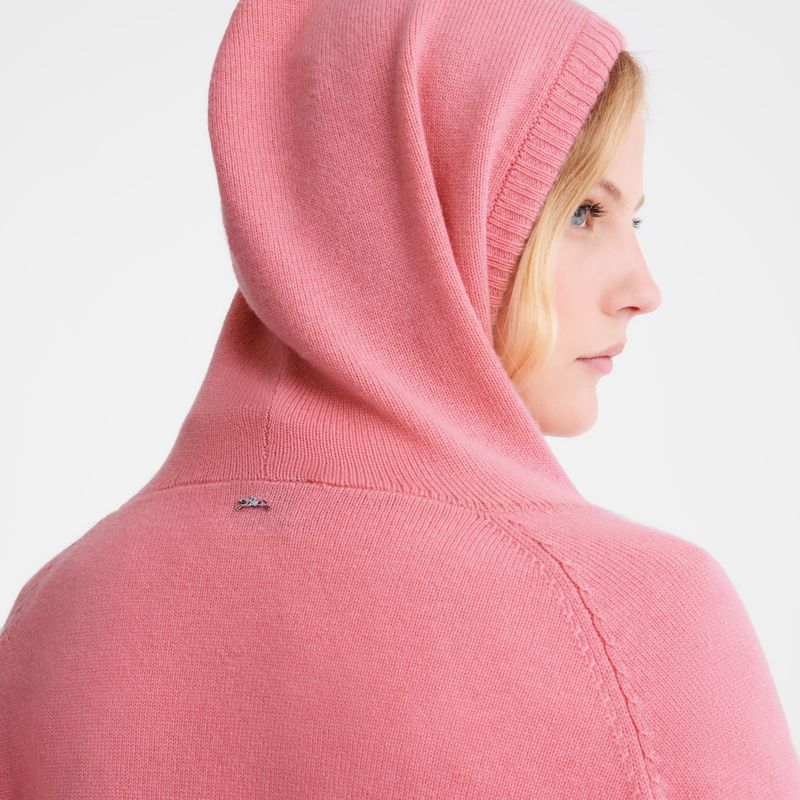 Women Longchamp Hoodie Jumper Pink | Philippines-842RHEUZC