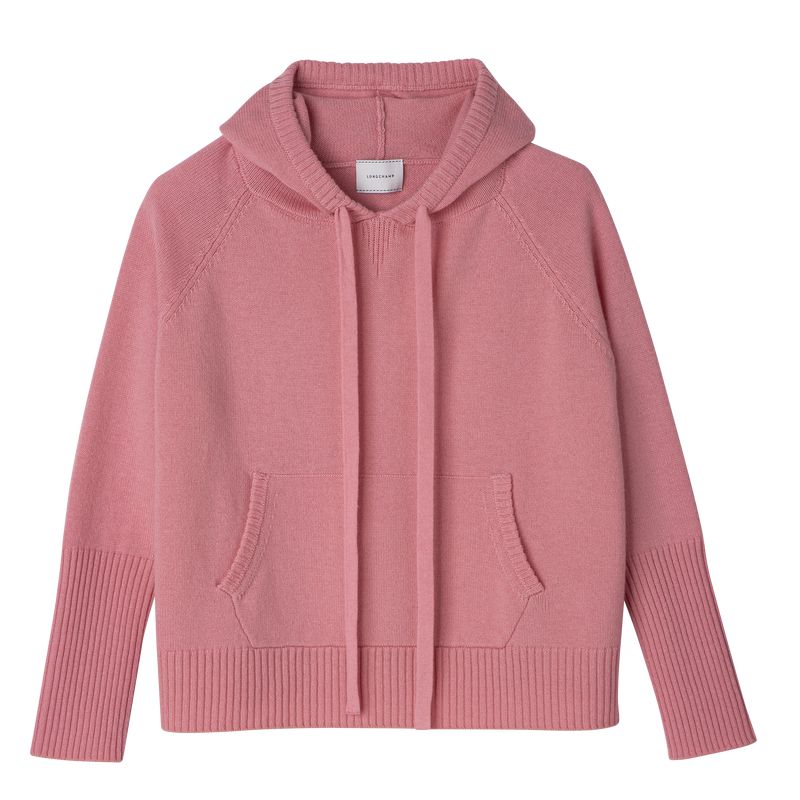Women Longchamp Hoodie Jumper Pink | Philippines-842RHEUZC