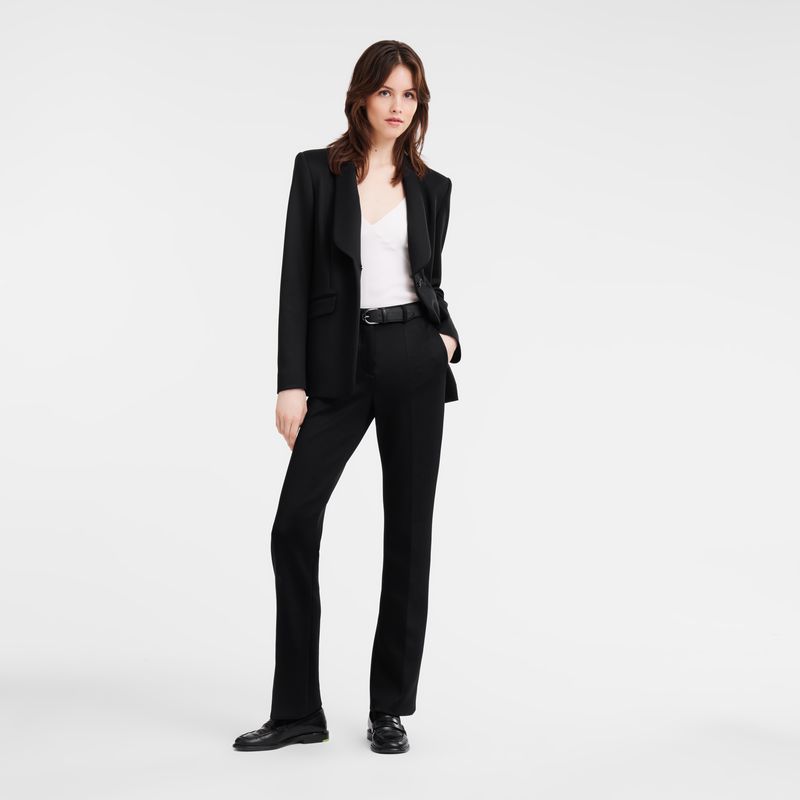 Women Longchamp Jersey Pants Black | Philippines-230JWOHAV
