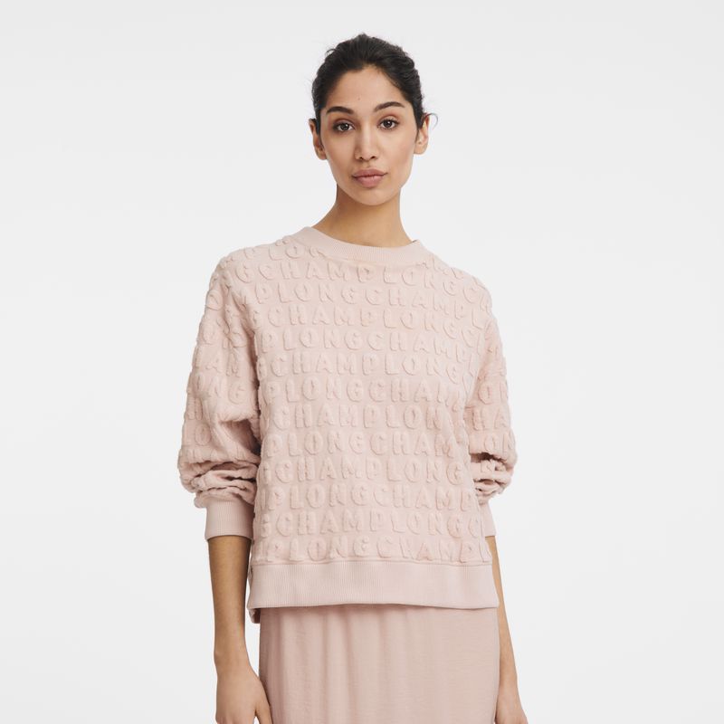 Women Longchamp Jersey Sweatshirt Beige | Philippines-079LXKYVJ