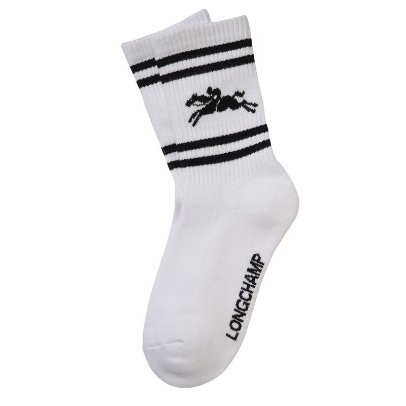 Women Longchamp Knit Socks White | Philippines-785DXQUTJ