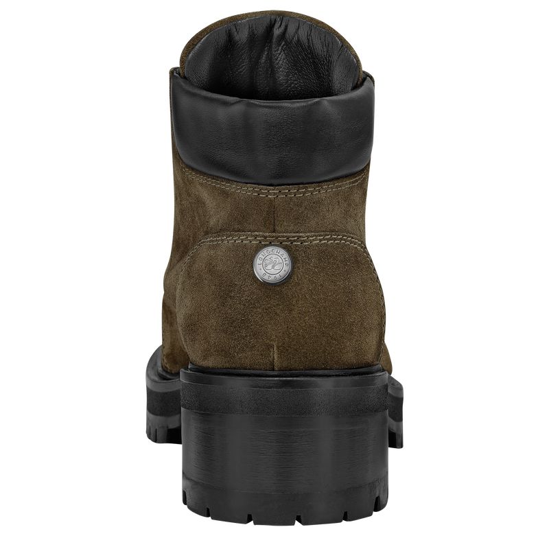 Women Longchamp La Baroudeuse Low Boots Olive | Philippines-387DGXHTE