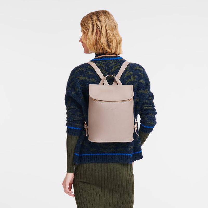 Women Longchamp Le Foulonné Backpack Beige | Philippines-936QDAUXY