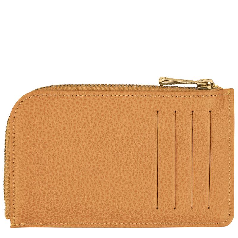 Women Longchamp Le Foulonné Card Holder Brown | Philippines-167ITRXLN