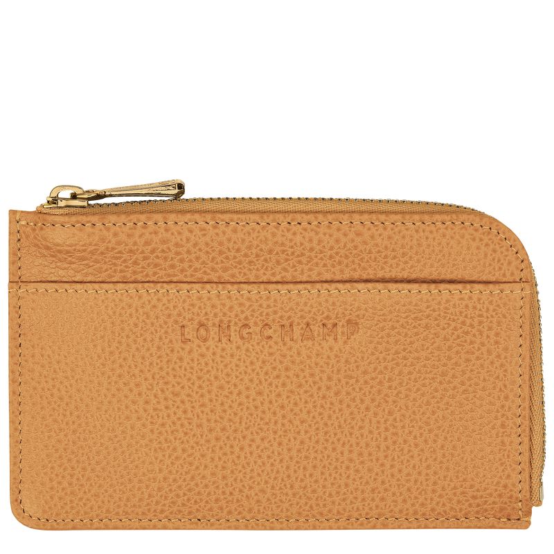 Women Longchamp Le Foulonné Card Holder Brown | Philippines-167ITRXLN